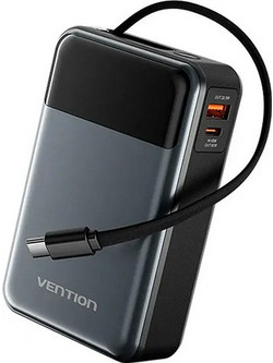 Vention FHYB0 Power Bank 20000mAh 65W με Θύρα USB-A & Θύρα USB-C Black