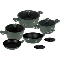 Berlinger Haus Matte Green Σετ Κατσαρόλες Αλουμινίου με Αντικολλητική Επίστρωση Μαρμάρου BH-8207N