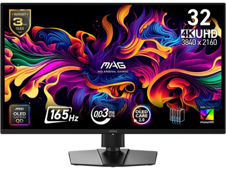 MSI MAG 322UP QD-OLED HDR Gaming Monitor 31.5" 3840x2160 4K UHD 165Hz 0.03ms