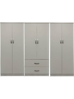 Pakoworld Εξάφυλλη Ντουλάπα Ρούχων Λευκή 240x42x180cm 383-000181