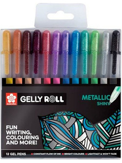 Royal Talens Sakura Gelly Roll Metallic Σετ Στυλό Gel Πολύχρωμο με Glitter 12τμχ POXPGBMET12