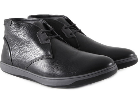 Hush Puppies Taja Commissioner Ανδρικά Μποτάκια Δερμάτινα Μαύρα HM01642-003