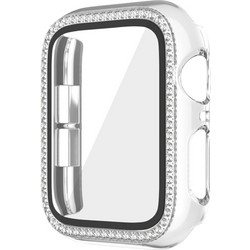 Sonique Luxury Diamond Πλαστική Θήκη Tempered Glass για Apple Watch 4 / 5 / 6 / SE 40mm Διαφανής