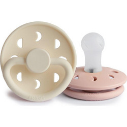 Frigg Moon Phase Πιπίλες Σιλικόνης 0-6m Blush Cream 2τμχ