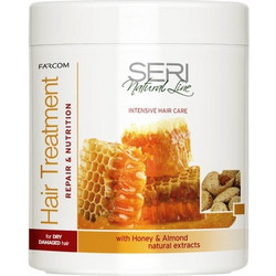 Farcom Seri Natural Line Honey & Almond Μάσκα Μαλλιών για Επανόρθωση για Ξηρά & Ταλαιπωρημένα Mαλλιά 1lt