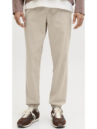 Jack & Jones Dylan Ανδρικό Παντελόνι Φόρμας με Λάστιχο Εκρού 12288471
