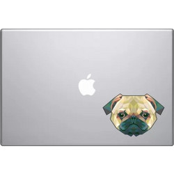Γεωμετρικό Pug Αυτοκόλλητο για Laptop 12x17cm