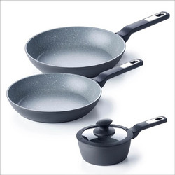 Brabantia Σετ Τηγάνια από Ανοξείδωτο Ατσάλι με Αντικολλητική Επίστρωση 3τμχ