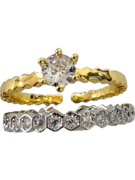 RO Accessories Γυναικεία Δαχτυλίδια Xρυσά Ασημί R150