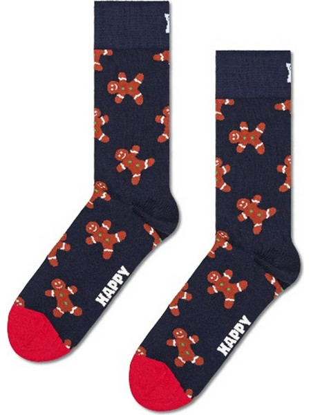 Happy Socks Gingerbread Ανδρικές Κάλτσες Ψηλές με Σχέδια Navy Μπλε GIN01-6000