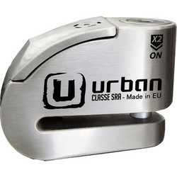 Urban UR14S Κλειδαριά Δισκόφρενου Μηχανής 14mm με Συναγερμό Ασημί