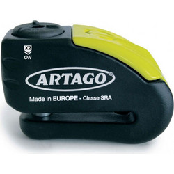 Artago Alarm 30 Κλειδαριά Δισκόφρενου Μηχανής 10mm με Συναγερμό Μαύρη Κίτρινη