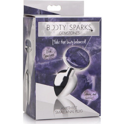 XR Brands Booty Sparks Amethyst Small Πρωκτική Σφήνα Diamond Plug 7.6cm Ασημί Μωβ