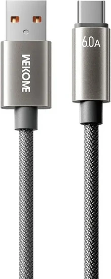 WK WDC-63a Braided USB-A to USB-C 66W 1.2m Grey WDC-63AGRAY 