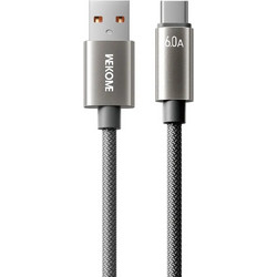 WK WDC-63a Braided USB-A to USB-C 66W 1.2m Grey WDC-63AGRAY