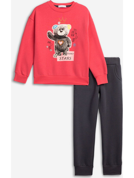 Funky Bear Stars Παιδικό Σετ Φόρμας Φούξια Μαύρο 226-517138-1