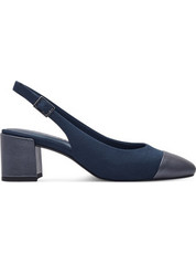 Marco Tozzi Γόβες Slingback με Χοντρό Χαμηλό Τακούνι Navy Μπλε 2-29610-42-890