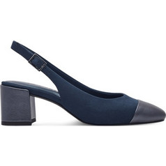 Marco Tozzi Γόβες Slingback με Χοντρό Χαμηλό Τακούνι Navy Μπλε 2-29610-42-890