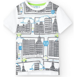 Boboli Παιδικό T-Shirt Κοντομάνικο Λευκό Γκρι 506191-1100