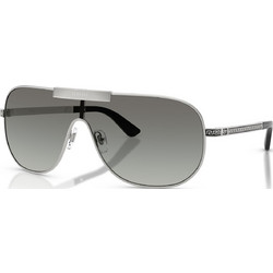 Versace VE2293 100011 Γυναικεία Γυαλιά Ηλίου Μάσκα Μεταλλικά Ασημί Μαύρο με Μαύρο Φακό