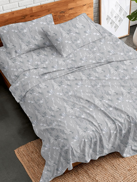 Palatex Σετ Σεντόνια Υπέρδιπλα Φανελένια 230x260 Stepp Daffodil Grey