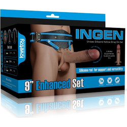Lovetoy Ingen 9'' Enhanced Set XS/S/M Harness Strap On με Dildo 21.4cm Flesh