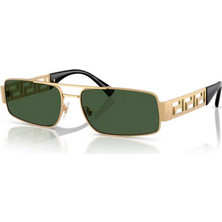 Versace VE2257 100271 Γυναικεία Γυαλιά Ηλίου Ορθογώνια Μεταλλικά Χρυσά με Πράσινο Φακό