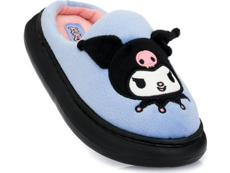 Cerda Disney Kuromi Χειμερινές Παιδικές Παντόφλες με Γούνα Γαλάζιες Μαύρες 2300006998