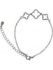RO Accessories Γυναικείο Βραχιόλι Αλυσίδα με Σταυρό Ασημί BR137
