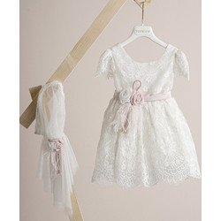 Piccolino Florence Βαπτιστικό Φόρεμα 2τμχ DR25S147.IVORY