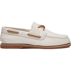 Timberland Ανδρικά Μοκασίνια Boat Shoes Δερμάτινα Λευκά TB0A2Q9XETD