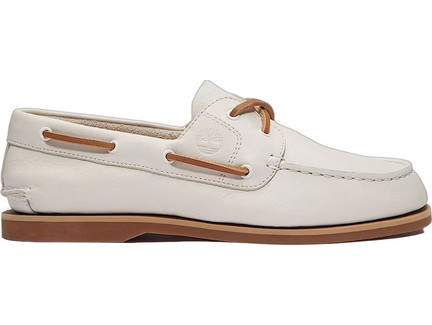 Timberland Ανδρικά Μοκασίνια Boat Shoes Δερμάτινα Λευκά TB0A2Q9XETD