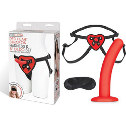 Lux Fetish Red Heart Harness Strap On με Dildo 12.7cm Κόκκινο