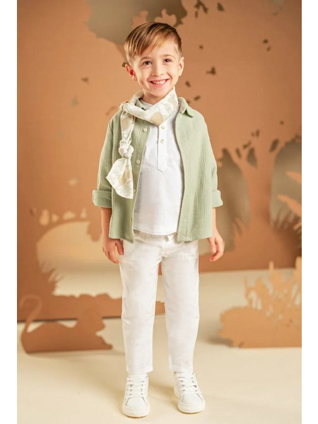 Baby Bloom Βαπτιστικό Σετ Ρούχων για Αγόρι με Παντελόνι Μπλουζάκι & Πουκάμισο 5τμχ 126-41
