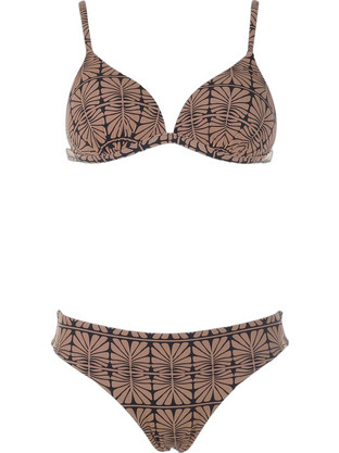 Gsecret Bikini Set Τριγωνάκι με Ενίσχυση Καφέ C6389-36427