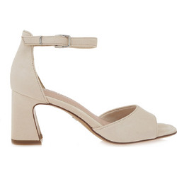 Tamaris Γυναικεία Πέδιλα Suede Nude με Χοντρό Ψηλό Τακούνι 1-28318-46-251