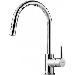 Fluo Fluo 18780-100 Μπαταρία Κουζίνας Πάγκου Διπλής Παροχής Ανάμεικτη με Ντουζ Inox