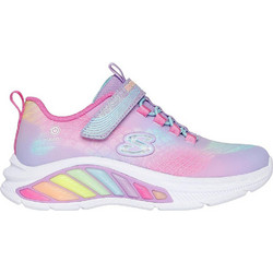 Skechers Rainbow Reflectin Παιδικά Sneakers με Φωτάκια Ροζ Γαλάζια Λιλά 303722L-LVMT