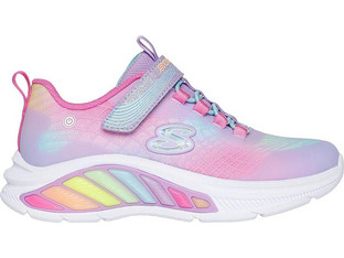 Skechers Rainbow Reflectin Παιδικά Sneakers με Φωτάκια Ροζ Γαλάζια Λιλά 303722L-LVMT