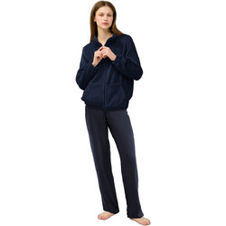 Vamp Γυναικεία Ζακέτα Fleece Μακριά με Φερμουάρ Navy Μπλε 23360