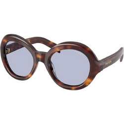 Prada PR08SU 15W30X Γυναικεία Γυαλιά Ηλίου Στρογγυλά Κοκάλινα Ταρταρούγα με Μπλε Φακό