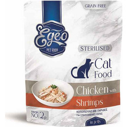 Egeo Pet Food Sterilised Grain Free with Chicken & Shrimps in Gelly 85gr