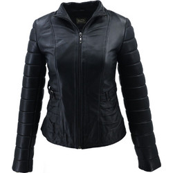 Leather 100 Γυναικείο Μπουφάν Χειμωνιάτικο Δερμάτινο Κοντό Μαύρο 05-W-TWO-OUT