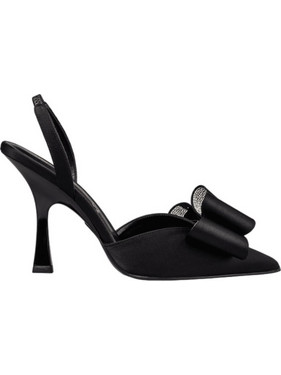 Envie Shoes Γόβες Slingback με Λεπτό Ψηλό Τακούνι & Φιόγκο Μαύρες E02-22085-34