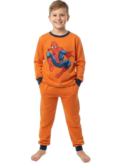 Christies Spider-Man Παιδική Πιτζάμα Βαμβακερή Χειμωνιάτικη Πορτοκαλί C302SAP1