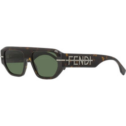 Fendi FE40142I 52N Ανδρικά Γυαλιά Ηλίου Aviator Κοκάλινα Ταρταρούγα με Πράσινο Φακό