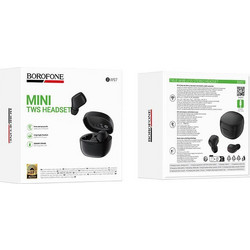 Borofone BW97 Ακουστικά Bluetooth In Ear Ανθεκτικά στο Νερό Black