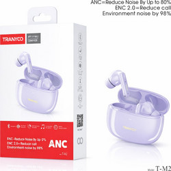 Tranyoo T-M2 Ακουστικά Bluetooth Earbud Ανθεκτικά στο Νερό Purple