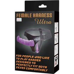 Baile Ultra Female Harness Strap On με Διπλό Dildo Μωβ