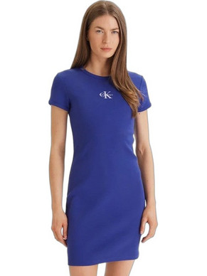 Calvin Klein Mini Καλοκαιρινό Καθημερινό Φόρεμα Ριπ Μπλε LV047F241G-C8X